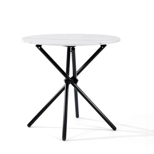 FurnitureR Mesa de Comedor Redonda, 80 cm de diámetro