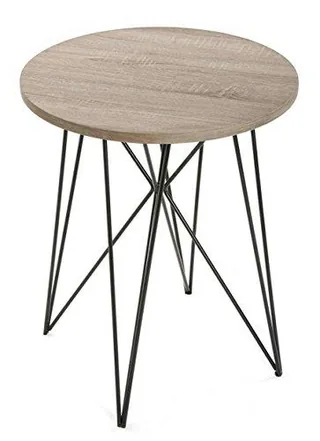 Versa 20360083 Mesa auxiliar color Roble Aurora,60x50x50cm,Madera y metal,Marrón