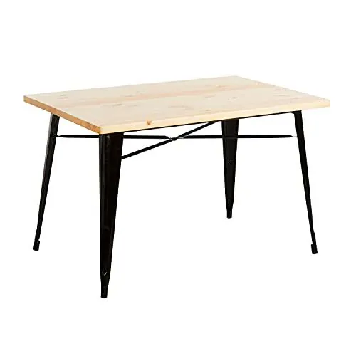 THINIA HOME Mesa de Comedor Rectangular Iron Wood 120x80x74cm