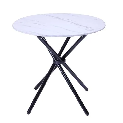 FurnitureR - Mesa de Comedor Redonda de Textura de mármol