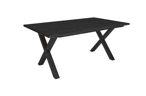 Skraut Home | Mesa Comedor | Mesa Fija Cocina y Salón | 167x90x74 cm | para 8 Comensales | Muebles Comedor | Estilo Industrial | Negro