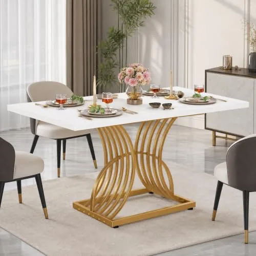 YITAHOME Mesa de comedor rectangular de 47 pulgadas para 4 mesas de cocina modernas