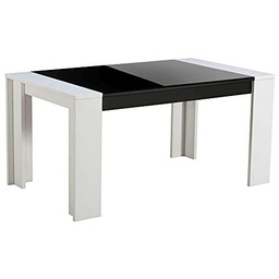 TUCO - Mesa de comedor salón cocina, color blanco y negro