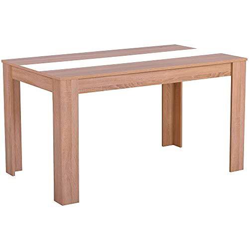 TUCO - Mesa de comedor salón o cocina, madera acabado en color roble
