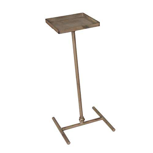 Mesita Auxiliar pequeña Cuadrada, Color Topo. Medidas: 31 x 31 x 67 centímetros