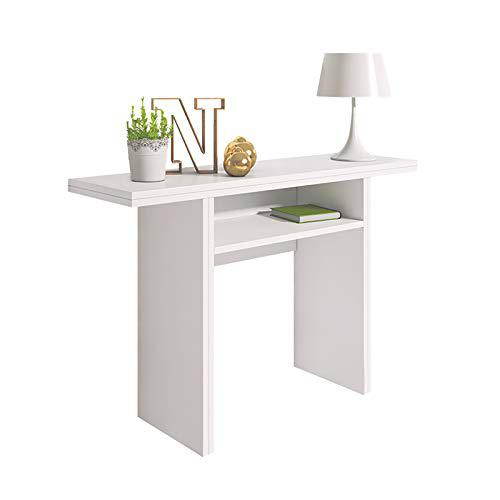 Italia - Consola/Mesa Auxiliar Mesa/Mesa Extensible en Color Blanco (Ancho: 35 - 70 cm)