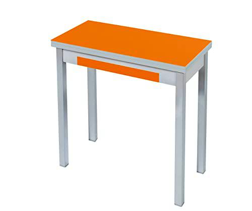 ASTIMESA Tipo Libro Mesa de Cocina, Metal, Naranja, 90x50cm