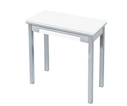 ASTIMESA Tipo Libro Mesa de Cocina, Metal, Blanco, 80x40cm
