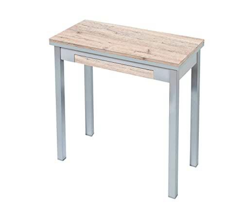 ASTIMESA Tipo Libro Mesa de Cocina, Metal, Amundsen, 90x50cm