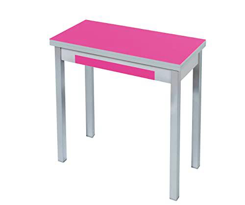 ASTIMESA Tipo Libro Mesa de Cocina, Metal, Fucsia, 90x50cm