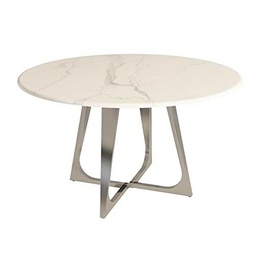 Mesa de Comedor DKD Home Decor Acero Mármol (130 x 130 x 76 cm)