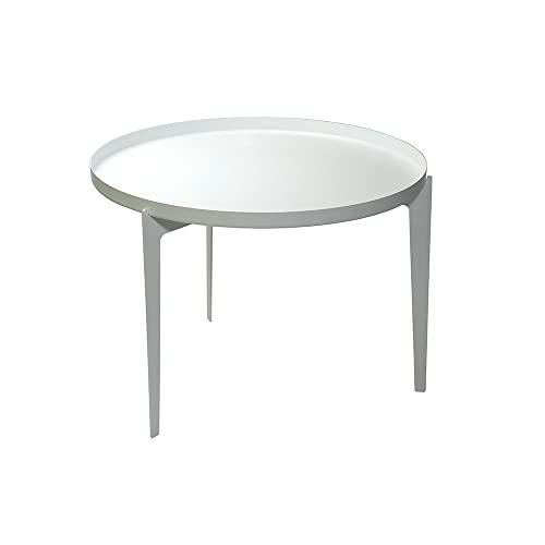 COVO® Mesa Illusion, Acero Inoxidable, Color Blanco, 60 x 44 cm