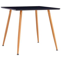 vidaXL Mesa de Comedor, Color Negro y Roble 80,5 x 80,5 x 73 cm
