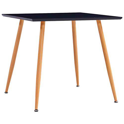 vidaXL Mesa de Comedor, Color Negro y Roble 80,5 x 80,5 x 73 cm