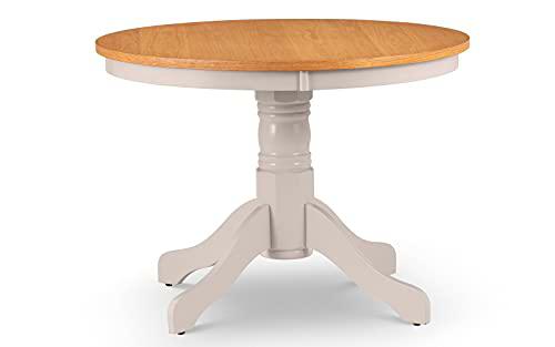 Julian Bowen Davenport-Mesa Redonda con Pedestal, Color Roble y Gris