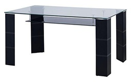 Julian Bowen Greenwich Mesa de Comedor, Cristal, Color Negro