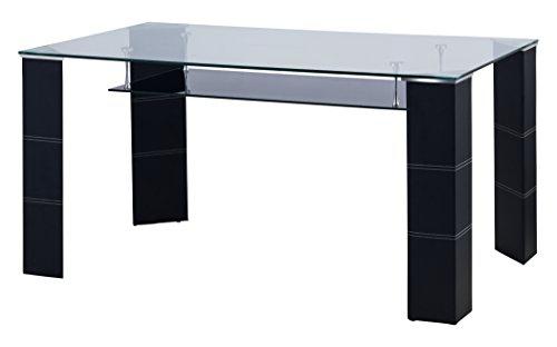 Julian Bowen Greenwich Mesa de Comedor, Cristal, Color Negro