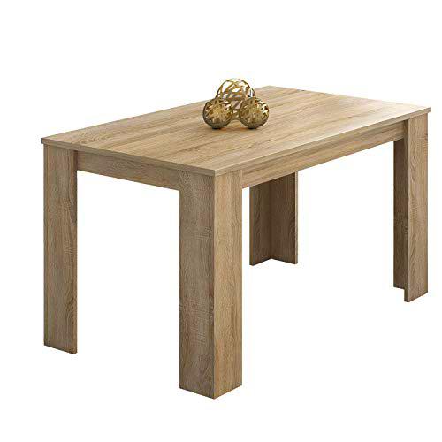 duehome Mesa Comedor, Mesa Fija, Modelo Berta, Acabado Color Cambria