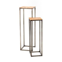 Amadeus Set de 2 sillines de Teca de 30 x 30 x 100 cm