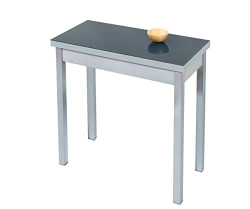 ASTIMESA Tipo Libro Mesa de Cocina, Metal, Negro, 80x40cm