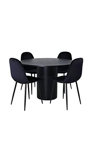 Venture Home GR22232 Bianca &amp; Polar Redondo Gastronomía Mesa con 4 Sillas