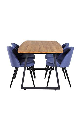 Venture Home GR20301 Velvet &amp; Inca Gastronomía Mesa con Terciopelo 4 Sillas