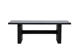 Venture Home Padova-Mesa (200 x 100 cm), Color Negro y Cristal, Gris