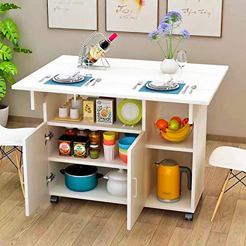 BAKAJI Mesa de Cocina, ingeniería Madera, Color Blanco