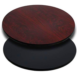 Flash Muebles 36 "Redondo Tablero de la Mesa con Negro o Caoba Laminado Reversible Top