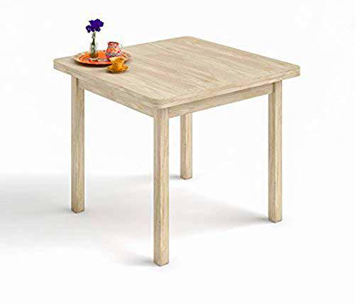 HOGAR24 ES | Mesa Cuadrada Multiusos Comedor Cocina | Dimensiones 90 x 90 cm Extensible Libro a 180 x 90 cm | Color Roble