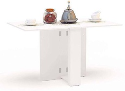 Suarez Swing Mesa Cocina Melamina abatible Plegable Color Blanco 18-135x75x80 cm