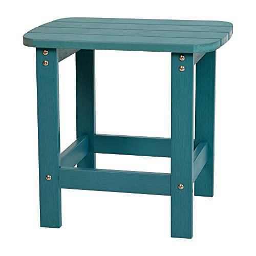 Flash Furniture Muebles Flash Charlestown Mesa Auxiliar Adirondack de Madera de poliresina para Todo Tipo de Clima