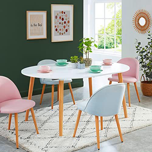 BAÏTA Mesa de salón, Color Blanco Lacado, L120-160cm