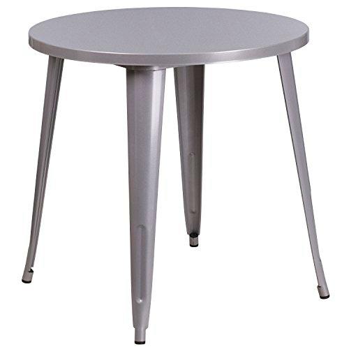 Flash Muebles 30 "Redondo Metal Indoor-Outdoor Cuadro