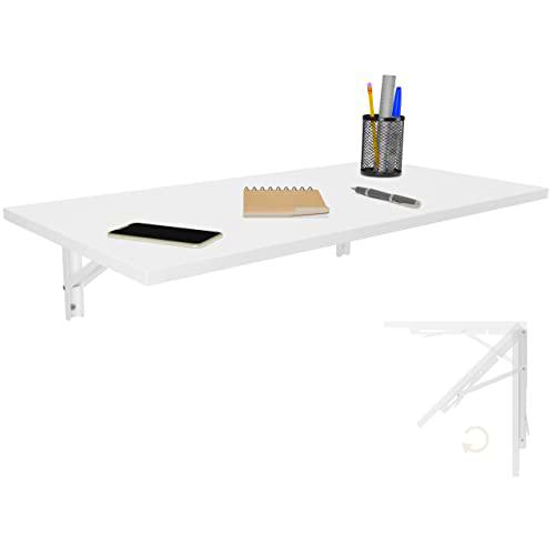 Mesa plegable de pared, 80 x 40 cm, color blanco, mesa de comedor