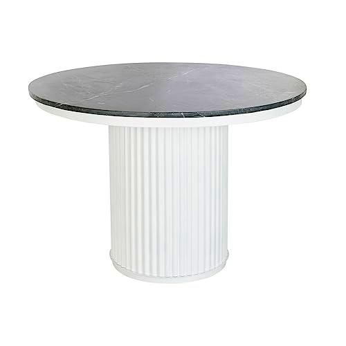 DKD Home Decor Mesa de Comedor, Color: Negro y Blanco, Estándar