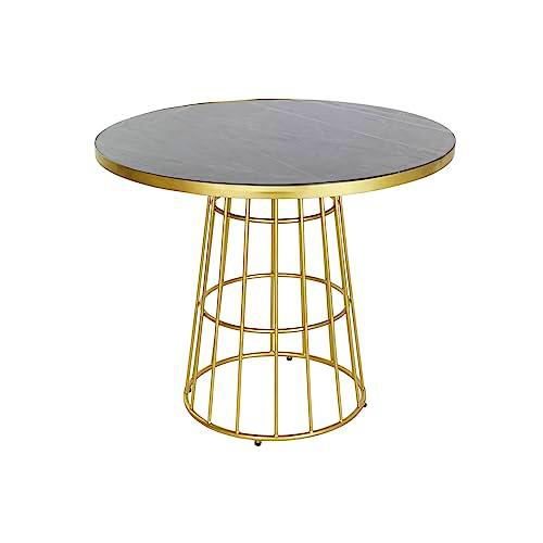 DKD Home Decor Mesa de Comedor, Color: Negro y Dorado, Estándar