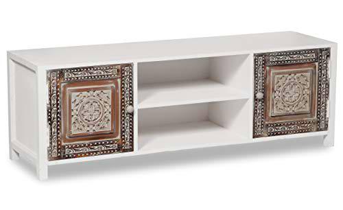 Menzzo Mueble para televisor, Madera, Vintage, L140 x P47 x H40 cm