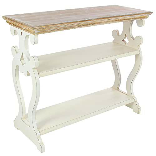 Deco 79 Wood Mesa, Madera, Marrón, Blanco, 32" x 38"