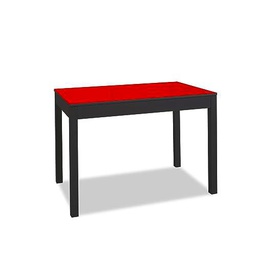 ASTIMESA Mesa de Cocina, Rojo, 100x60cm-extendida 150x60 cms