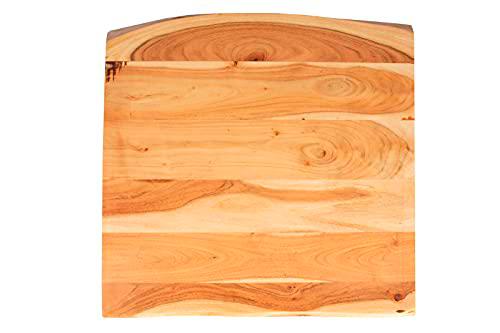 SAM Tablero de mesa de 60 x 60 cm Emilia, tablero de madera de acacia maciza + color natural + lacado
