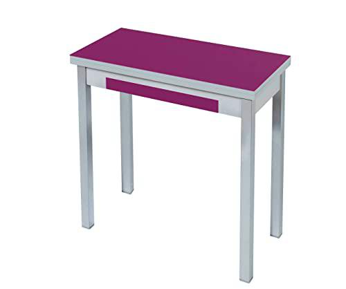 ASTIMESA Tipo Libro Mesa de Cocina, Metal, Berenjena, 90x50cm