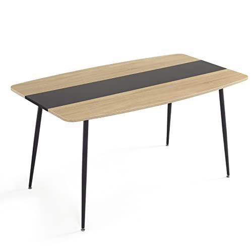 Meerveil Mesa de Comedor, Mesa de Cocina con Almohadillas Ajustables Moderna Minimalista para 4-6 Personas