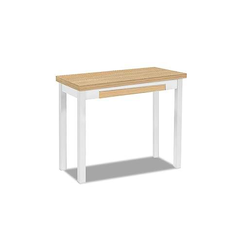 ASTIMESA Mesa de Cocina Tipo Libro, Roble Claro, 80 x 40 cm a 80 x 80 cm