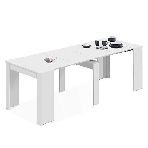 Compra Skraut Home, Mesa Consola extensible, Mesa comedor plegable, 160, Para 8 comensales, Patas madera maciza, Estilo Moderno