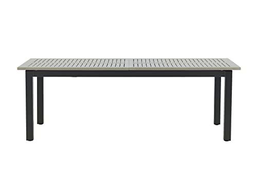 Venture Home Albany 224/324-Mesa de Mesa, Color Negro y Gris Table, Aluminio