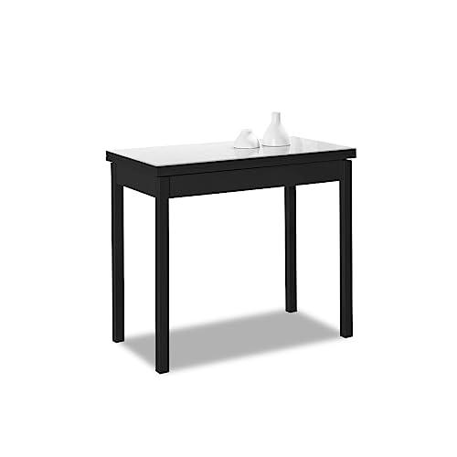 ASTIMESA Tipo Libro Mesa de Cocina, Blanco, 80 x 40 cm a 80 x 80 cm