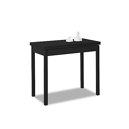 ASTIMESA Tipo Libro Mesa de Cocina, Negro, 80 x 40 cm a 80 x 80 cm