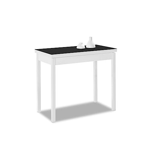 ASTIMESA Tipo Libro Mesa de Cocina, Negro, 80 x 40 cm a 80 x 80 cm