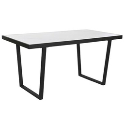 Home ESPRIT Mesas auxiliares de Patio de la Marca Modelo Mesa de Comedor Blanco Negro Metal 150 x 80 x 75 cm
